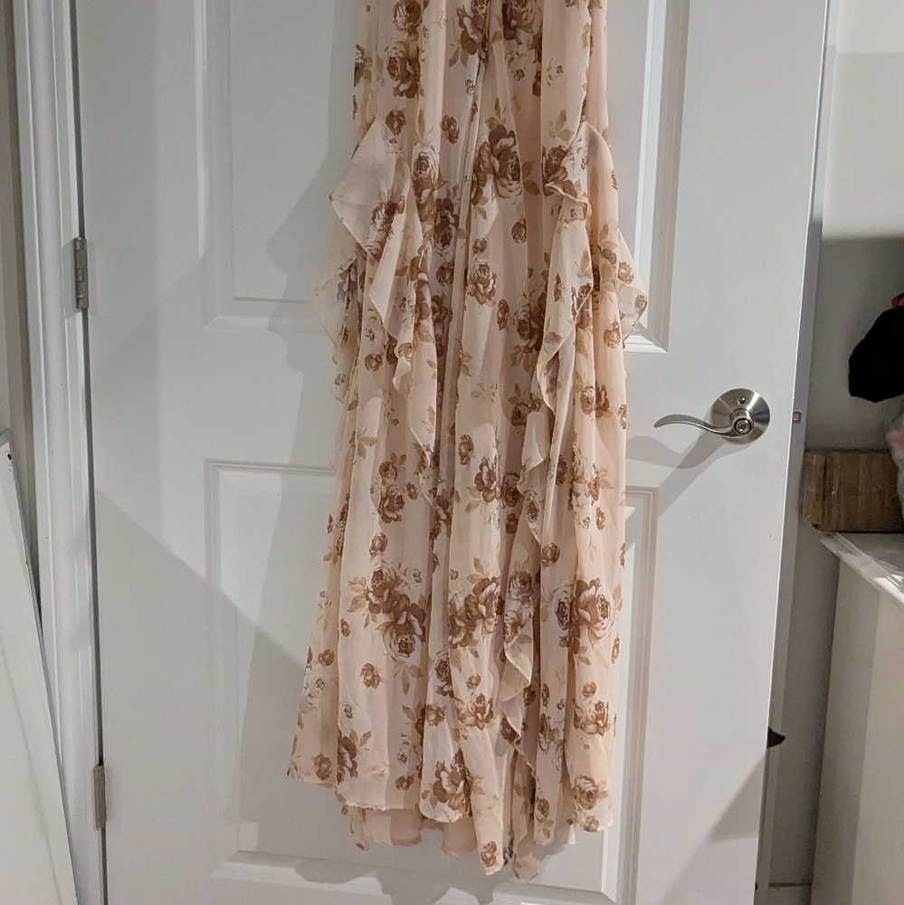 Forever 21 Floral Maxi Dress - Cream and Brown